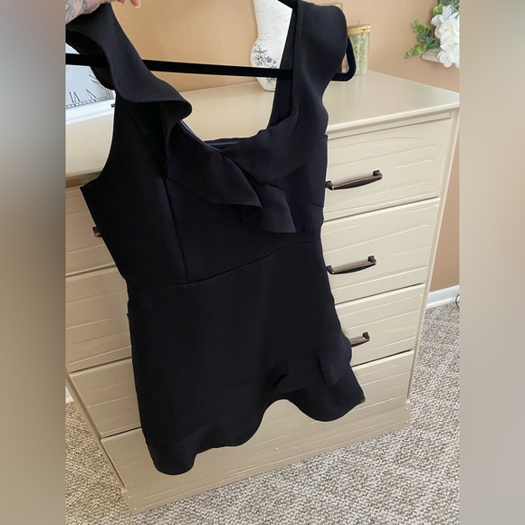 Express Black Ruffle Mini Dress - Picture 8 of 8